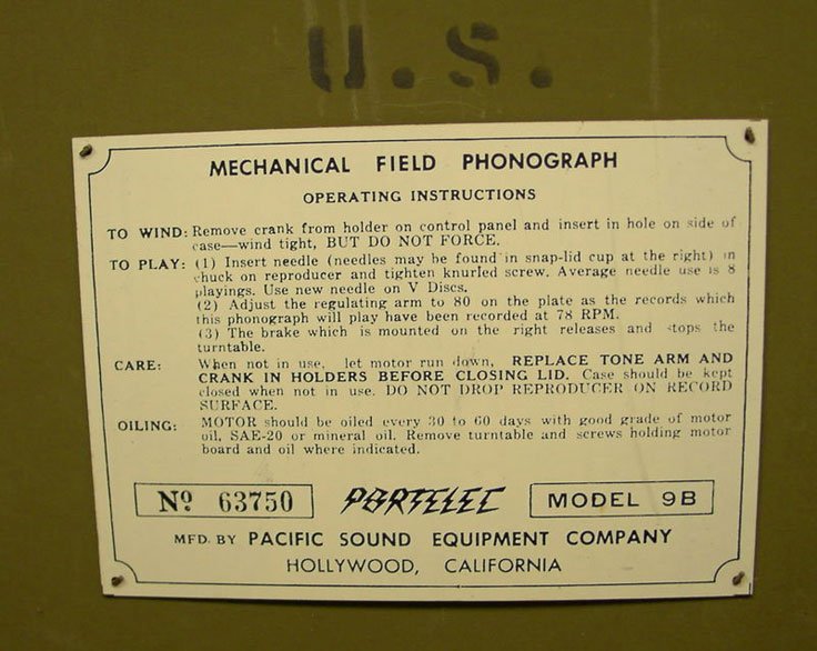 Robert Metzner's Pacific Sound Equipment Company's military transcription turntable in the Museum of Magnetic Sound Recording
