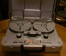 tape recorder radio in miniature attaché case