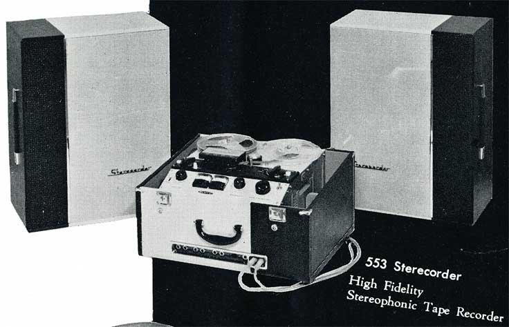 1958 picture of Sony 533 in Sony brochure in Phantom Productions's vintage recording collection.