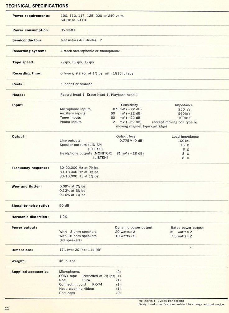 1970 manual for the Sony TC-630 reel tape recorder in Phantom Productions' vintage reel tape recorder collection