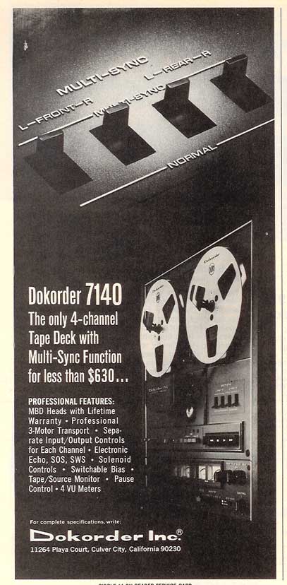 1974 Dokorder reel to reel tape recorder ad in Reel2ReelTexas' vintage recording collection
