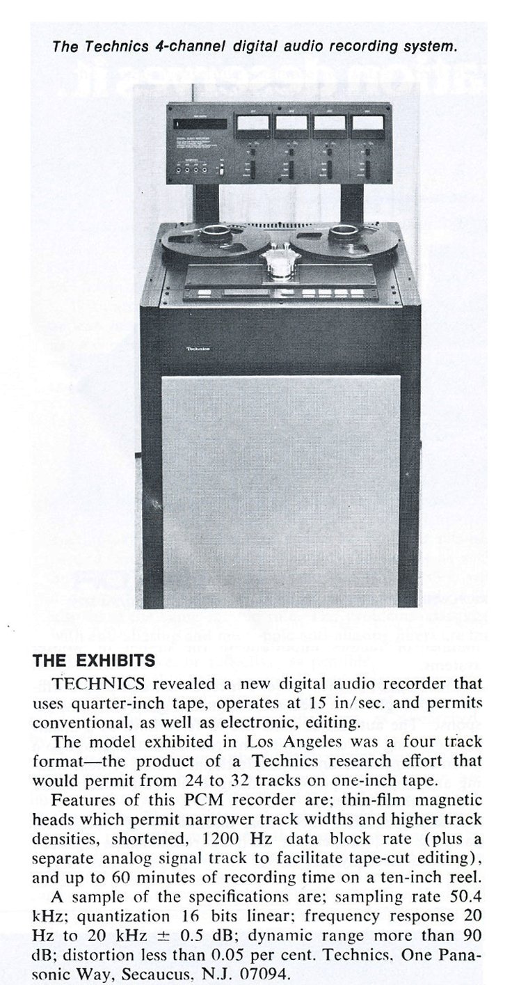 Technics digital multi-track reel tape recorder in the Museum of Magnetic Sound Recording