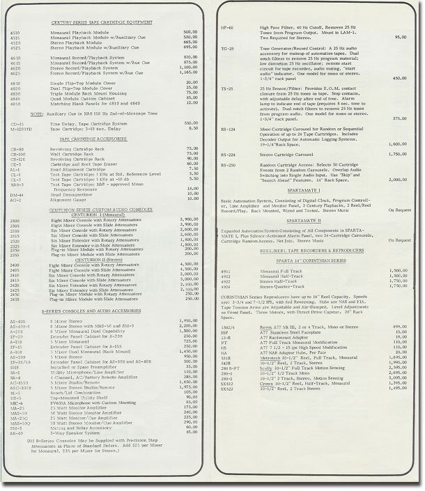 picture of 1974 Sparta Radio Console brochure