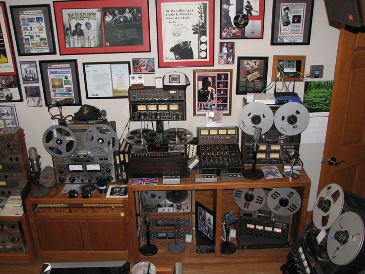 Museum North wall in Phantom Producrions' vintage recording collection