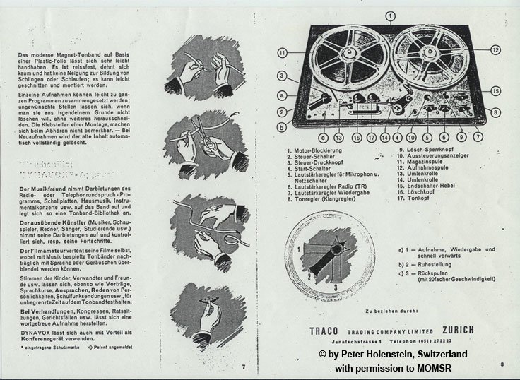 Early ad for the Studer Revox T-26 Dynavox with permission © by Peter Holenstein, Switzerland