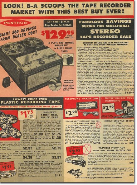 picture of 1959 Olson Radio catalog