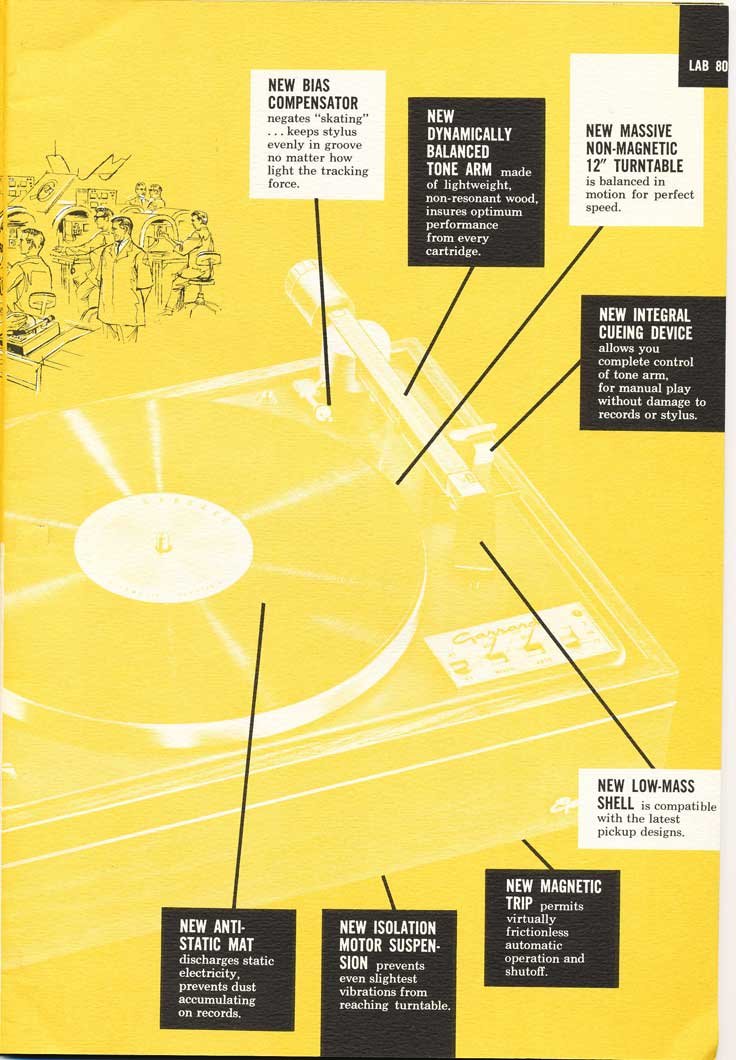 1965 Garrard Lab 80 turntable brochure in Reel2ReelTexas.com's vintage recording collection