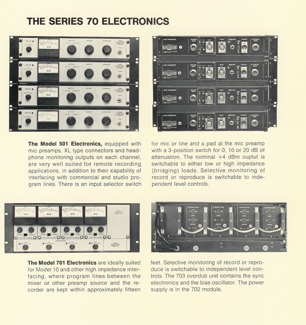   Teac's Series 70 reel to reel recorder brochure in the Phantom Productions, Inc.' Reel2ReelTexas 