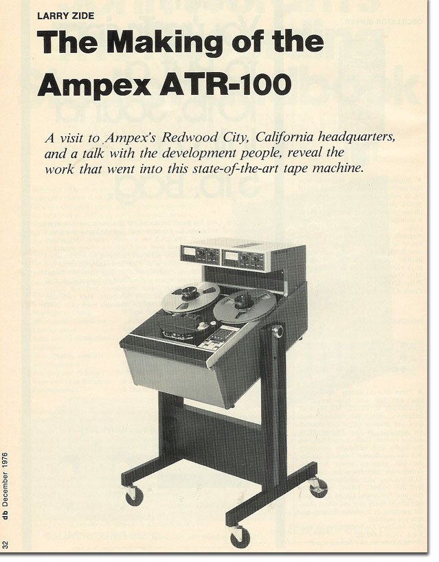 picture of 1976 article on the making of the Ampex ATR-100